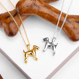 Miniature Airedale Terrier Dog Necklace in Silver with 24ct Gold