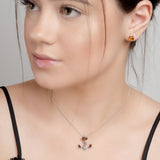Anchor Necklace in Silver and Amber