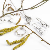 Stag Antler Stud Earrings in Silver