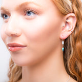 Arrow Drop Earrings in Silver and Turquoise