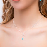 Arrow Necklace in Silver and Turquoise