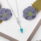 Arrow Necklace in Silver and Turquoise