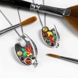 Artist Palette Necklace in Silver