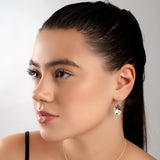 Artist Palette Hook Earrings in Silver and Amber