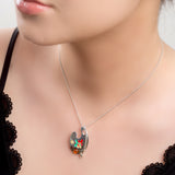 Artist Palette Necklace in Silver