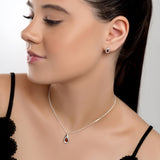 Avocado Stud Earrings in Silver and Cognac Amber