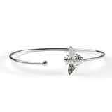 Cute Bee Cuff Bangle in Silver