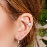 Star Burst Stud Earrings in Silver