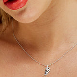 Royal Fern Leaf Necklace in Silver