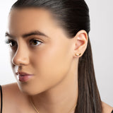 Banana Silver Stud Earrings with 24ct Gold