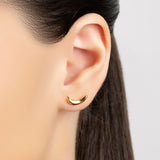 Banana Silver Stud Earrings with 24ct Gold