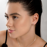 Bass Clef Music Note Stud Earrings in Silver