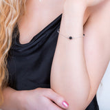 Bead Bracelet in Silver and Black Onyx