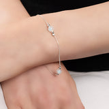 Bead Bracelet in Silver and Moonstone