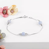 Bead Bracelet in Silver and Blue Lace Agate