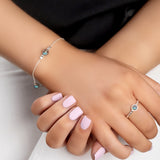 Bead Bracelet in Silver and Labradorite