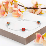 Bead Bracelet in Silver and Copper Turquoise