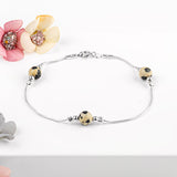 Bead Bracelet in Silver and Dalmatian Jasper