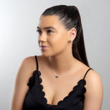 Delicate Single Stone Necklace in Silver and Malachite