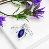 Honey Bee Brooch in Silver and Lapis Lazuli