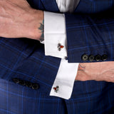 Bumble Bee / Bumblebee Cufflinks in Silver and Cognac Amber