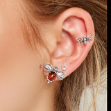 Miniature Bumble Bee Stud Earrings in Silver