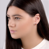 Honey Bee Stud Earrings in Silver and Amber