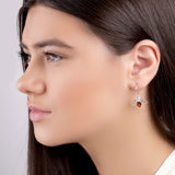 Honey Bee Hook Earrings in Silver and Amber