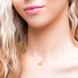 Miniature Bumble Bee Necklace in Silver with 24ct Gold