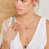 Large Bumble Bee Necklace in Silver and Amber