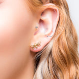 Miniature Bumble Bee Stud Earrings in Silver with 24ct Gold