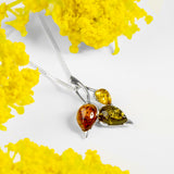 Beech Leaf Necklace in Silver and Amber