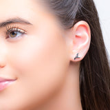 Flying Bird Stud Earrings in Silver