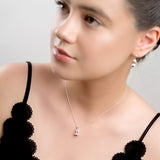 Bluebell Flower Necklace in Silver and Amethyst