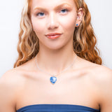 Heart Shaped Blue Sponge Coral Gemstone Necklace - Natural Designer Gemstone