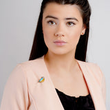 Blue Tit Brooch in Silver, Turquoise and Yellow Amber