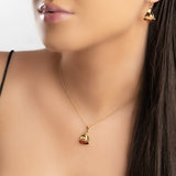 Sailboat / Boat / Yacht Necklace in Amber & Silver with 24ct Gold