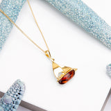 Sailboat / Boat / Yacht Necklace in Amber & Silver with 24ct Gold