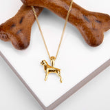 Boxer Dog Necklace in Silver with 24ct Gold