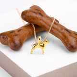 Boxer Dog Necklace in Silver with 24ct Gold