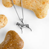 Boxer Dog Necklace in Silver
