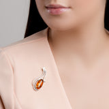 Baltic Amber & Silver Brooch - Natural Designer Gemstone