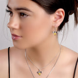 Bumble Bee / Bumblebee Drop Earrings in Silver and Yellow Amber