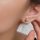 Miniature Butterfly Stud Earrings in Silver