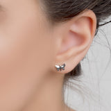 Cute Butterfly Stud Earrings in Silver