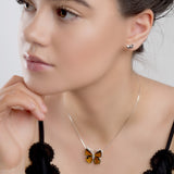 Cute Butterfly Stud Earrings in Silver
