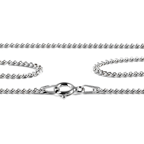 Thick Curb Chain in 925 Sterling Silver - 2mm thickness