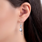 Russian Blue Cat Drop Earrings in Silver and Blue Lace Agate