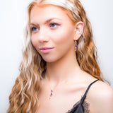 Cat Necklace in Silver and Amethyst