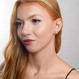 Miniature Cat Stud Earrings in Silver with 24ct Gold